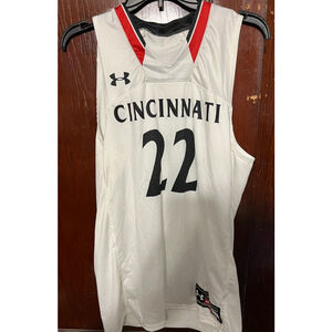 Cincinnati Bearcats NCAA Under Armour white Basketball Jersey #22 Mens Size L